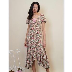 Sister Jane Dress Venus High Low Midi in Pink Floral